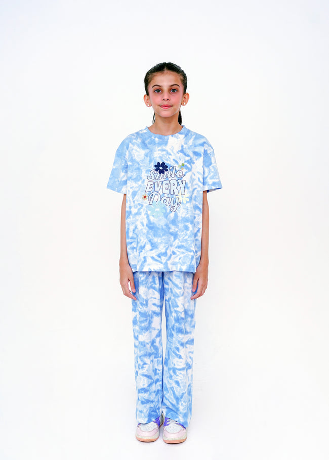WASHED PRINTED TEE AND TROUSER SET Main Image