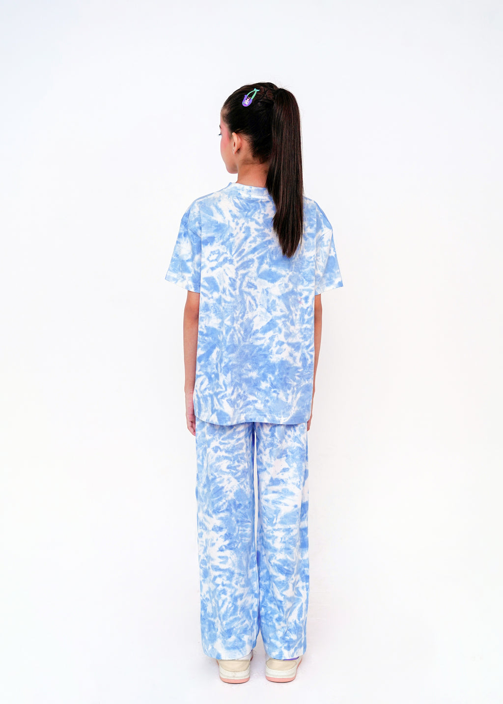 WASHED PRINTED TEE AND TROUSER SET