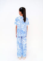 WASHED PRINTED TEE AND TROUSER SET