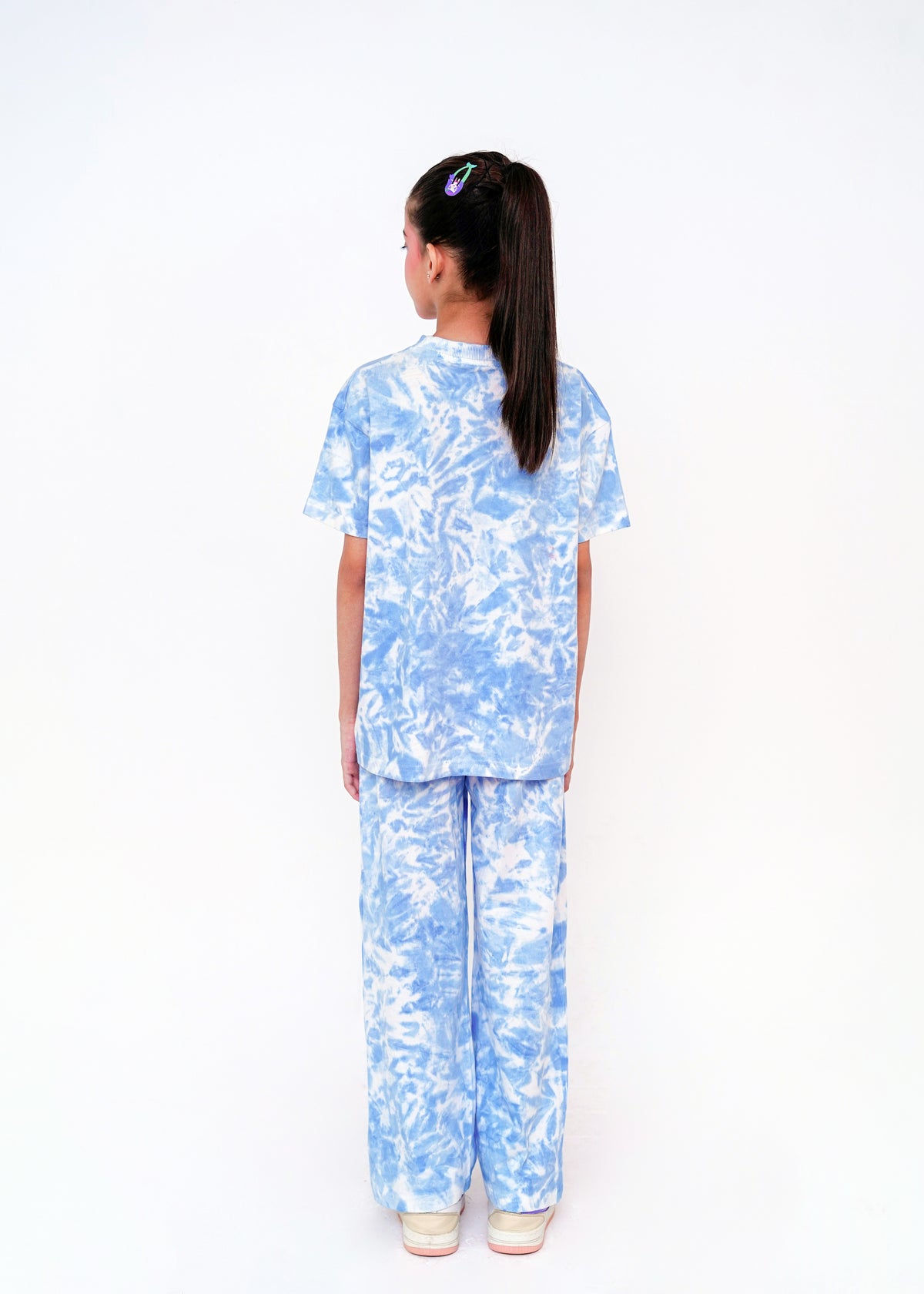 WASHED PRINTED TEE AND TROUSER SET