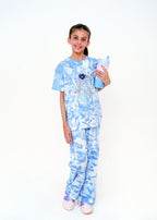 WASHED PRINTED TEE AND TROUSER SET