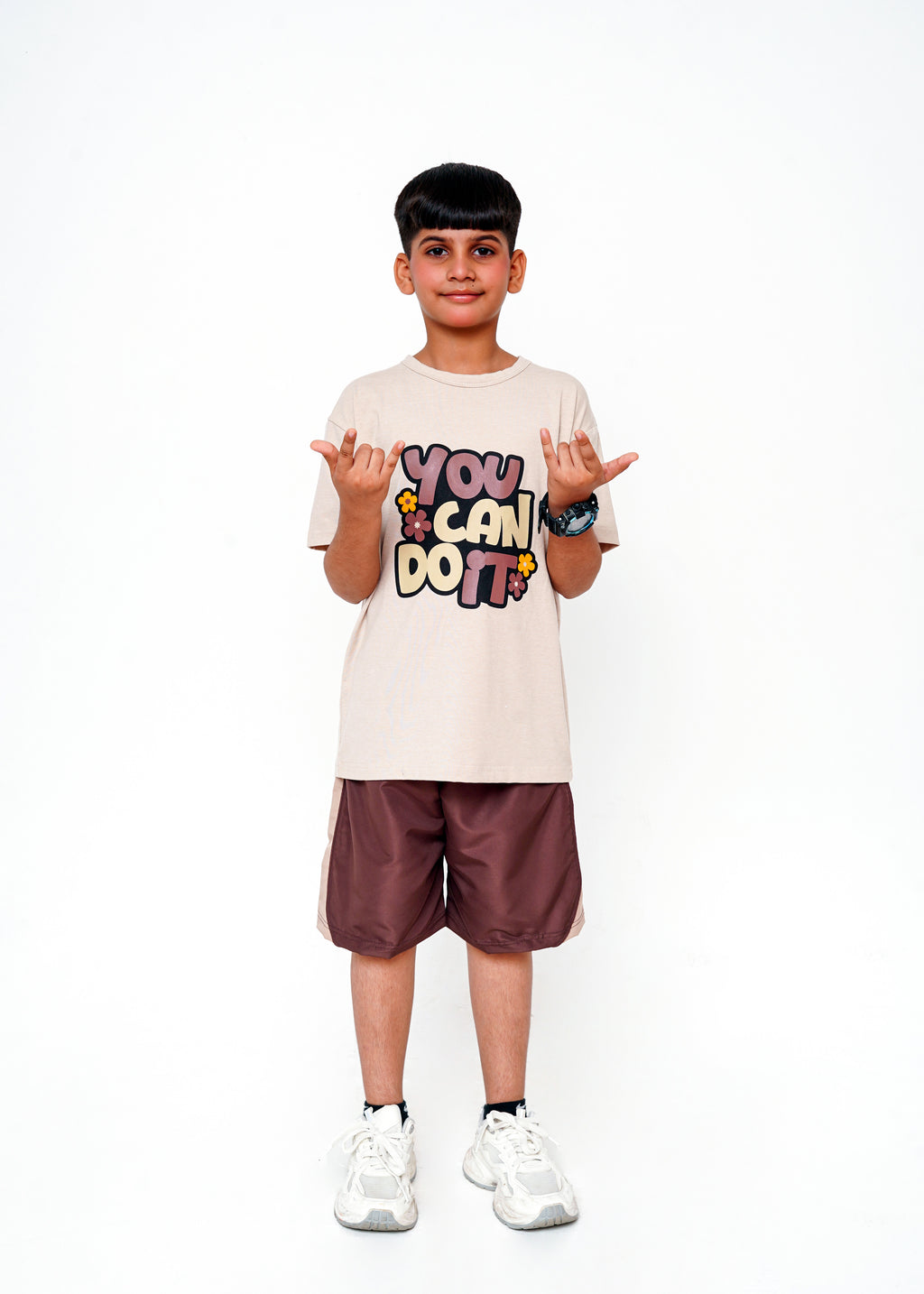 PRINTED TEE AND SHORT SET