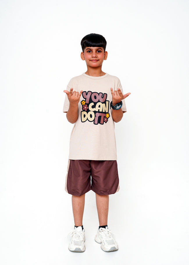 PRINTED TEE AND SHORT SET Hover Image