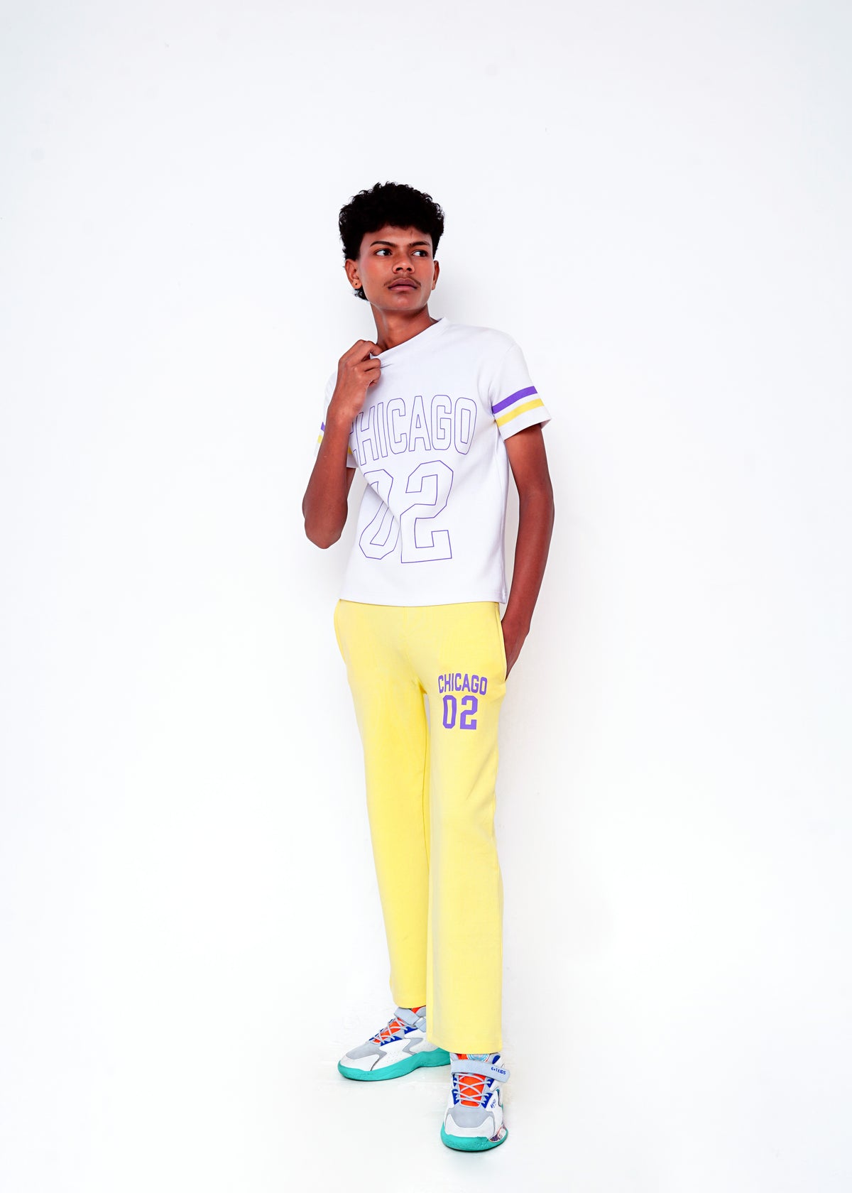 CONTRAST TEE AND TROUSER