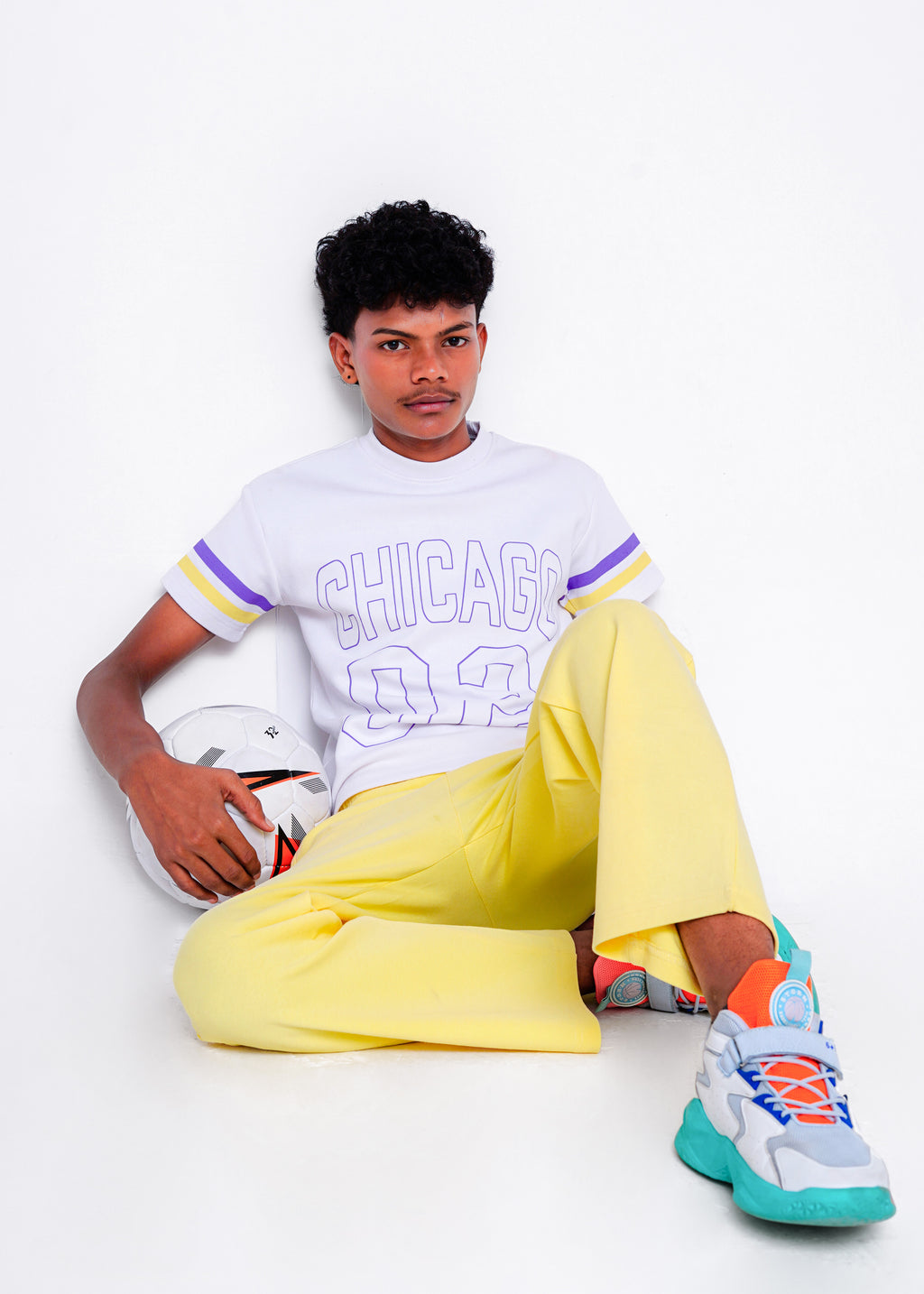 CONTRAST TEE AND TROUSER