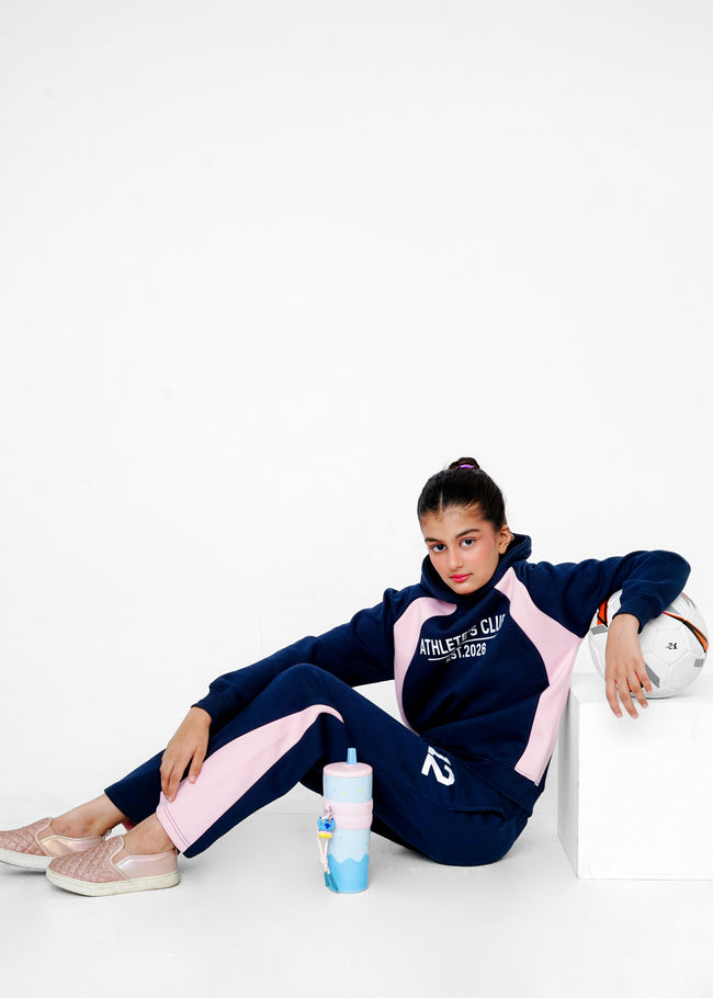CONTRAST PANNEL HOODIE SUIT Hover Image