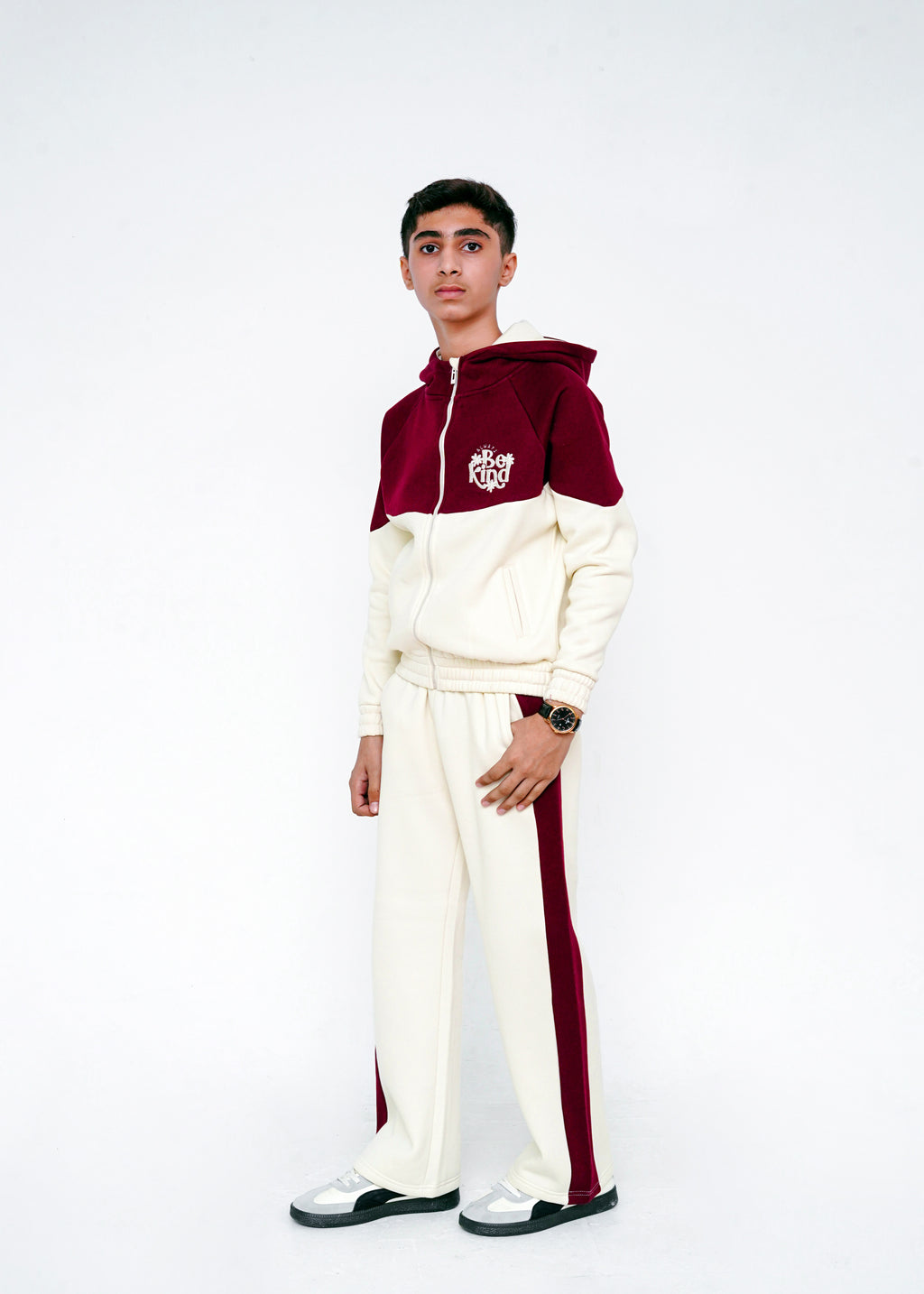 CONTRAST PANNEL HOODIE SUIT