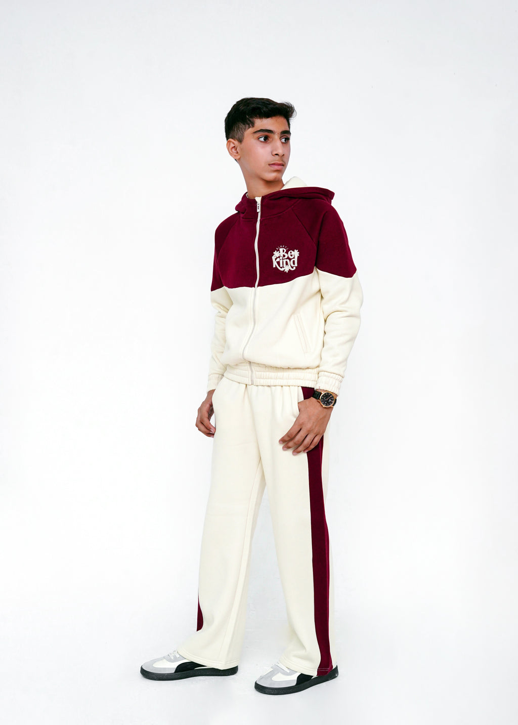 CONTRAST PANNEL HOODIE SUIT