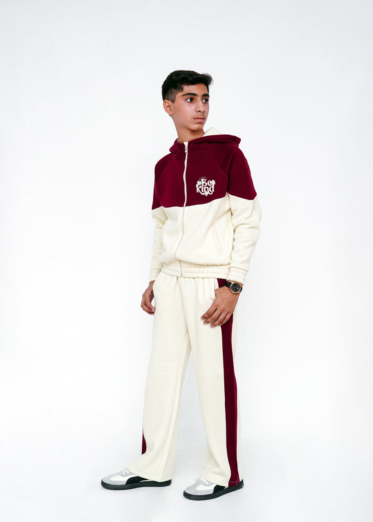 CONTRAST PANNEL HOODIE SUIT