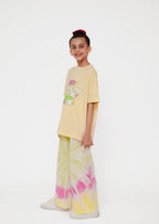 PRINTED TEE WITH DYED WASH TROUSER