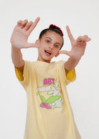 PRINTED TEE WITH DYED WASH TROUSER