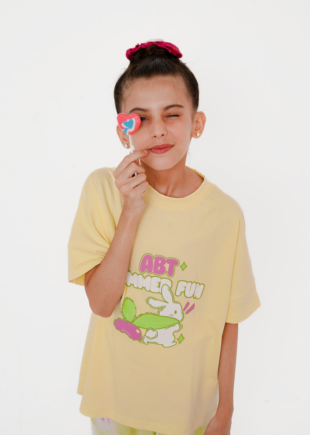 PRINTED TEE WITH DYED WASH TROUSER