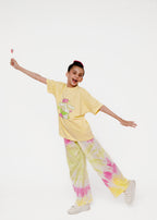 PRINTED TEE WITH DYED WASH TROUSER