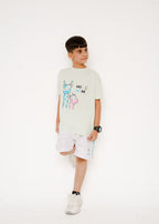 PRINTED TEE AND SHORTS