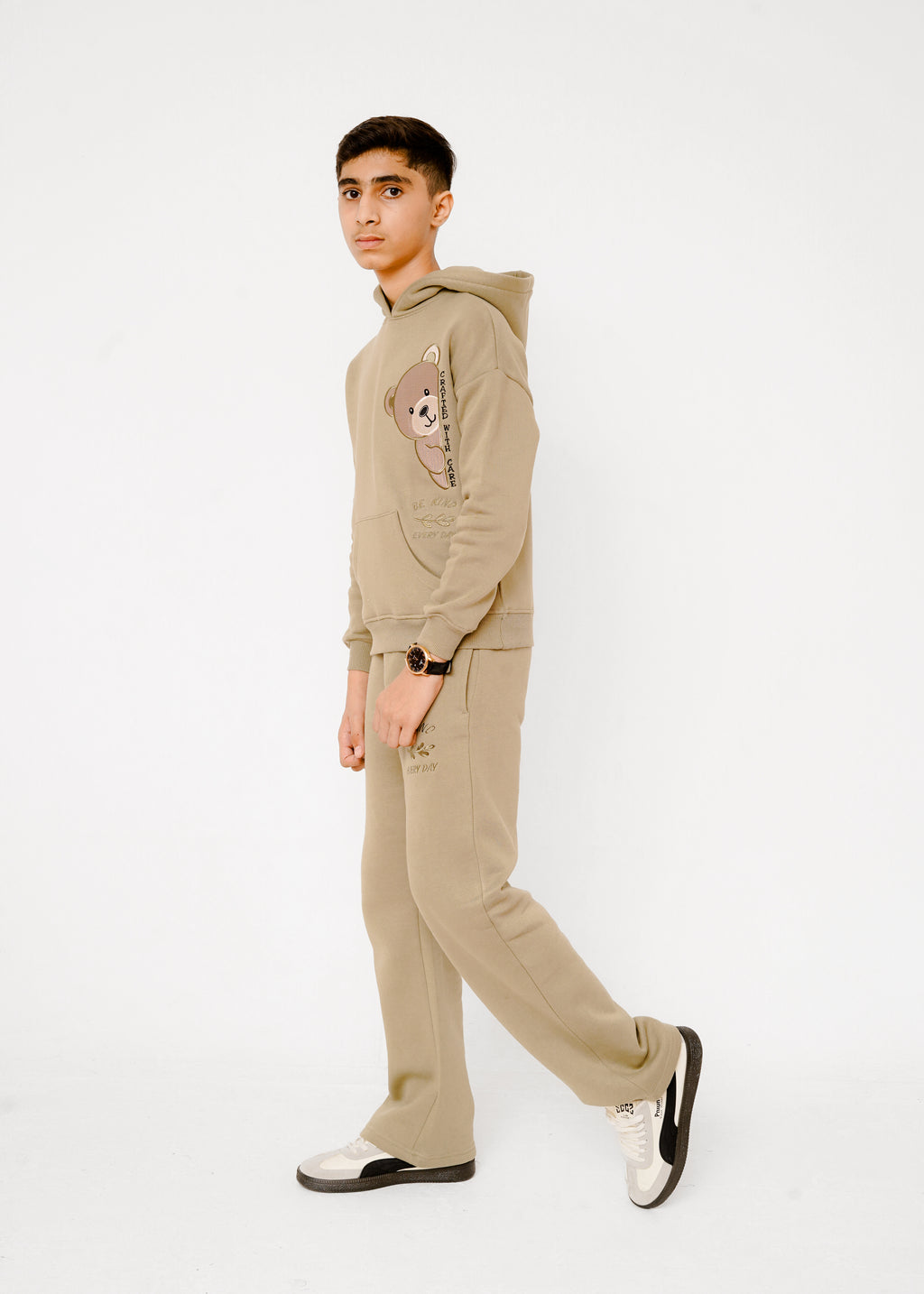 EMB TEDDY HOODIE SUIT