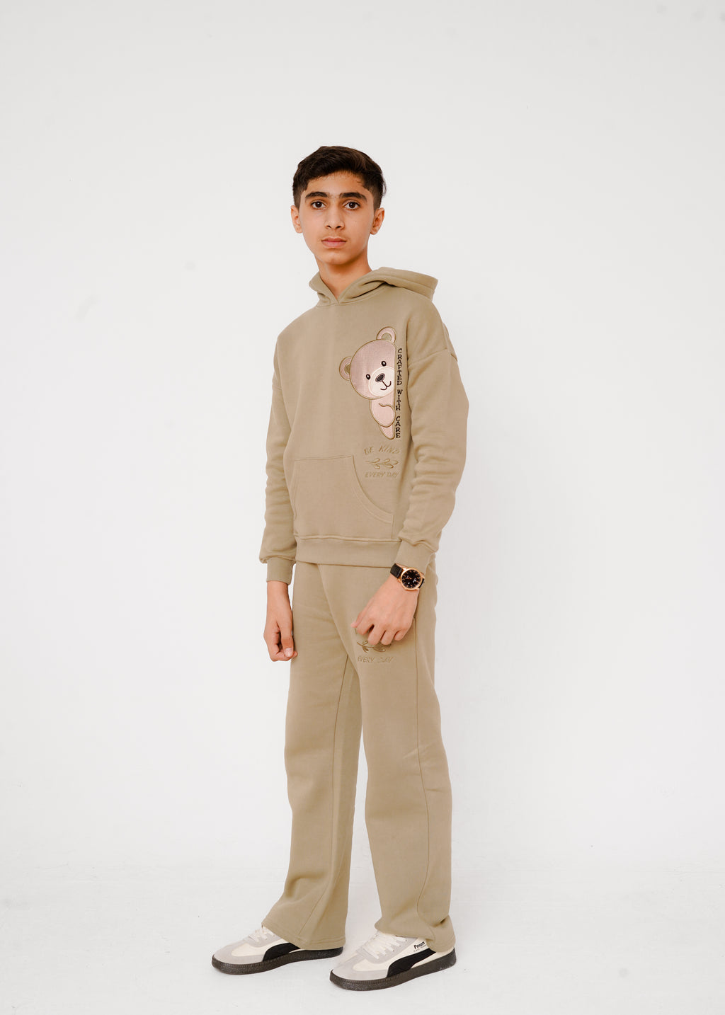 EMB TEDDY HOODIE SUIT