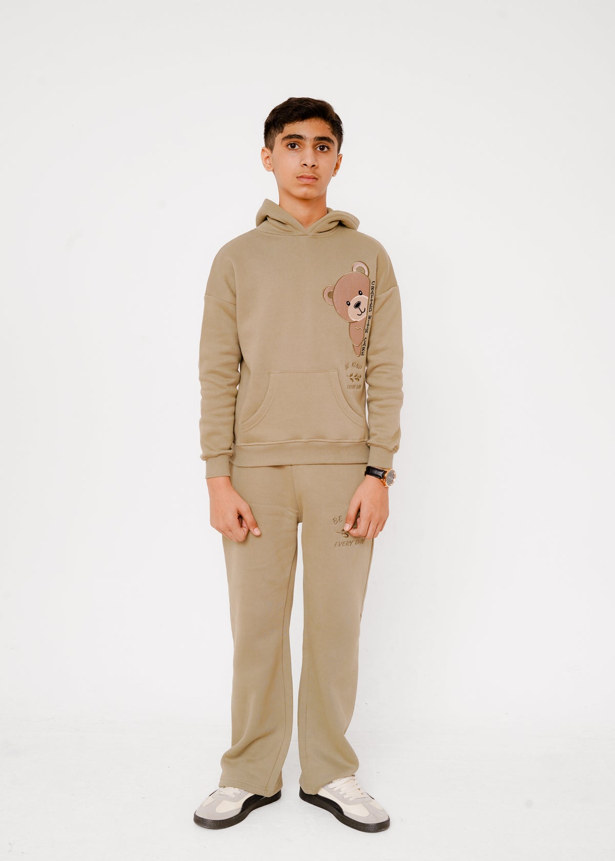 EMB TEDDY HOODIE SUIT