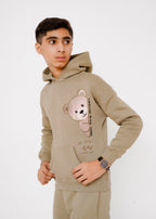 EMB TEDDY HOODIE SUIT