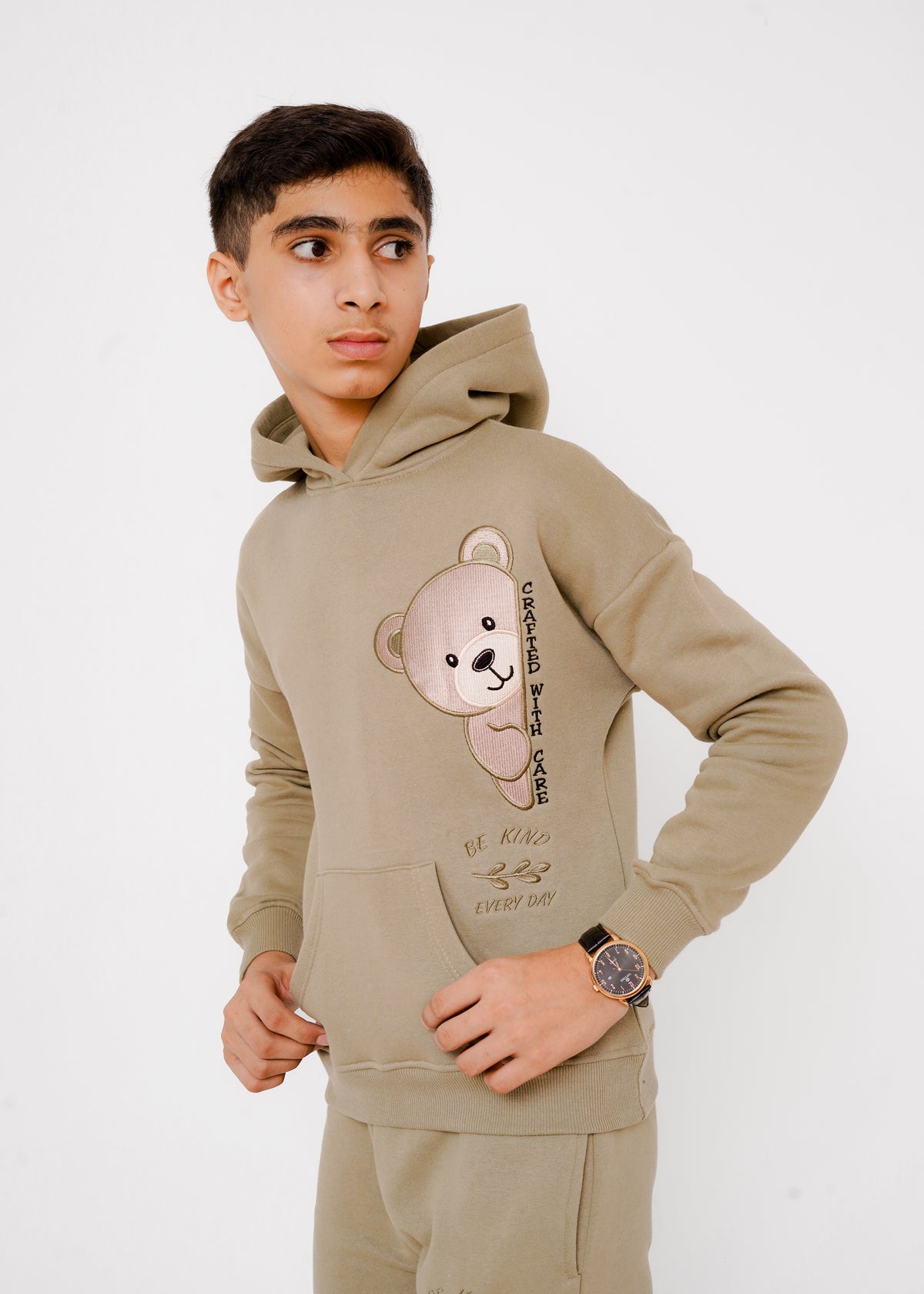 EMB TEDDY HOODIE SUIT