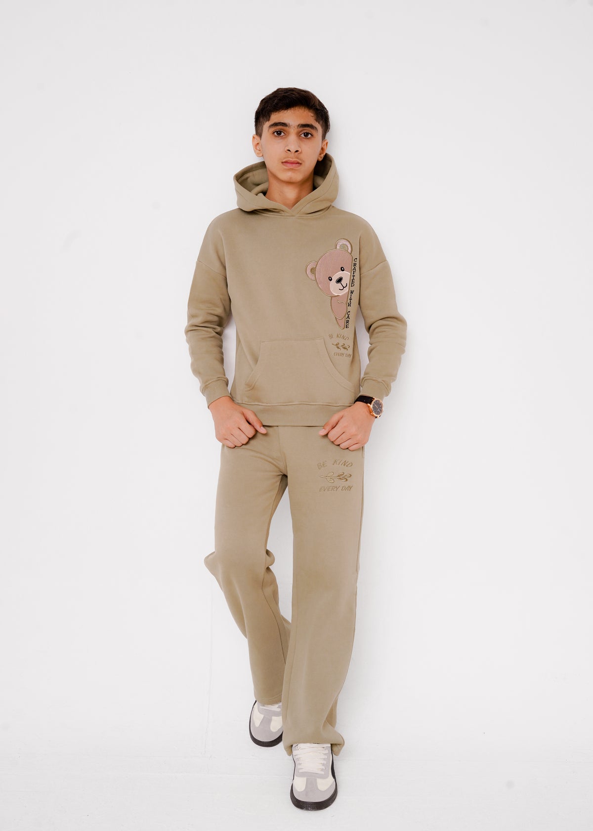 EMB TEDDY HOODIE SUIT
