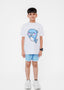 CONTRAST PRINTED TEE AND SHORTS
