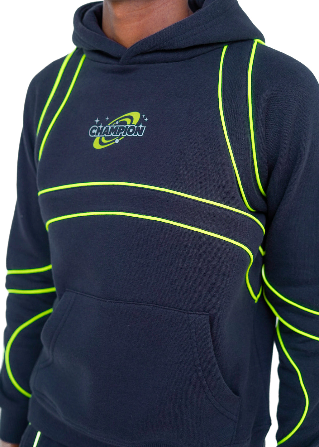 PRINTED TRIM HOODIE SUIT