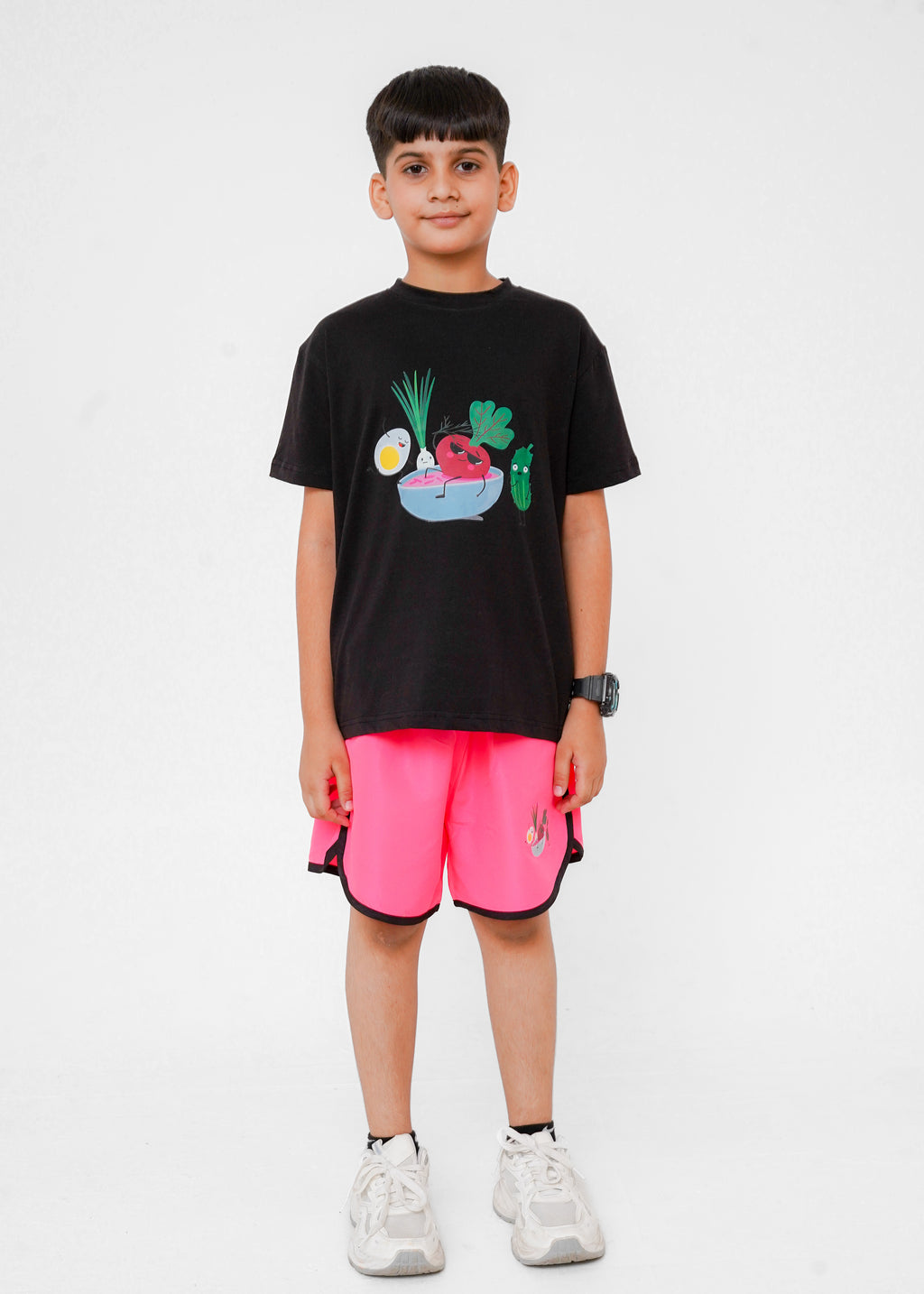 CONTRAST PRINTED TEE AND TROUSER