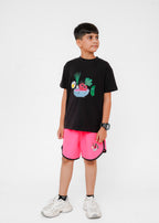 CONTRAST PRINTED TEE AND TROUSER