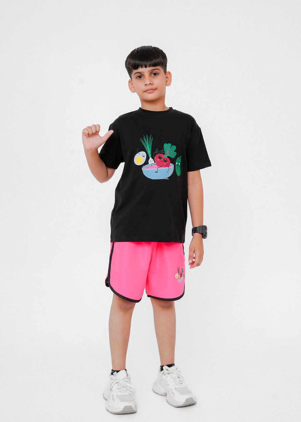 CONTRAST PRINTED TEE AND TROUSER