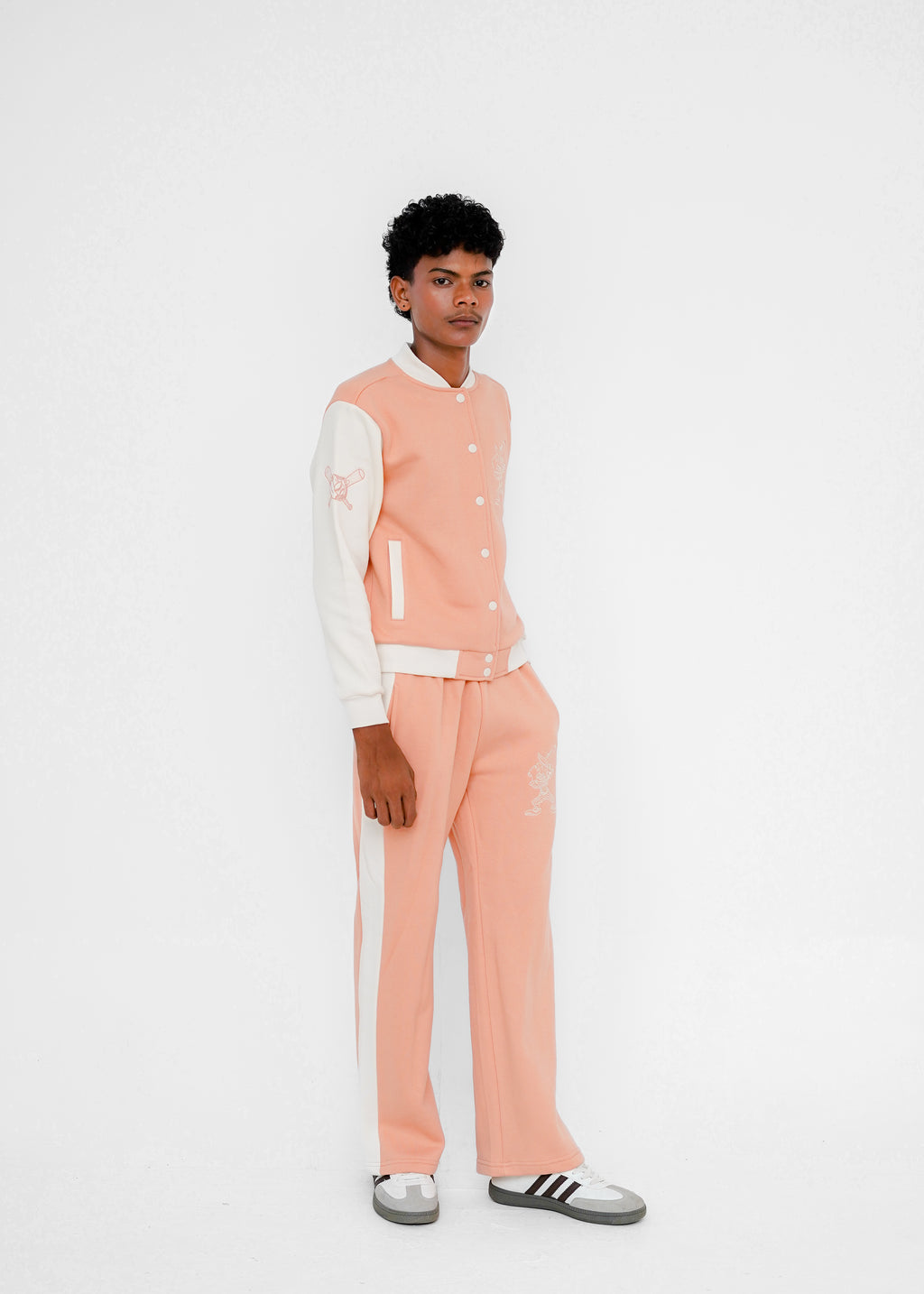 EMB SWEAT JACKET SUIT