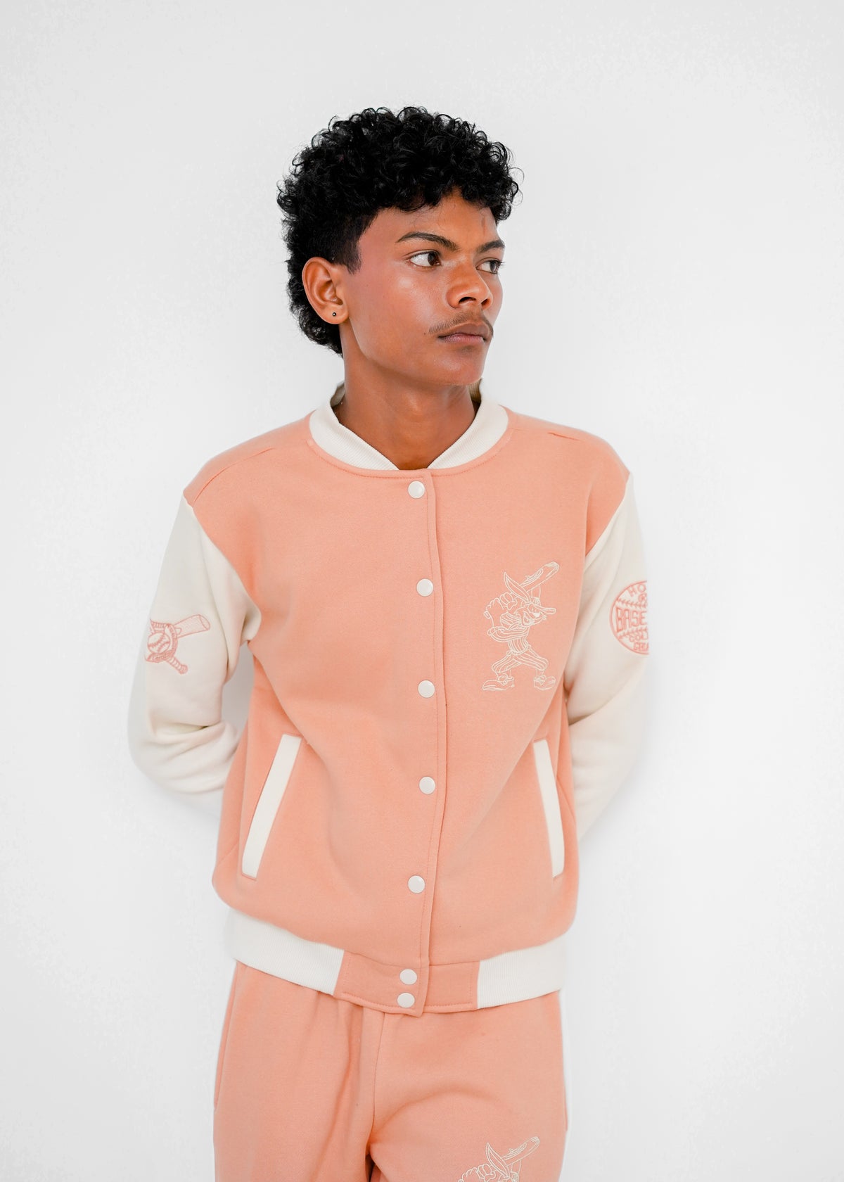 EMB SWEAT JACKET SUIT