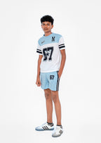 PRINTED SPORTS TEE AND SHORTS
